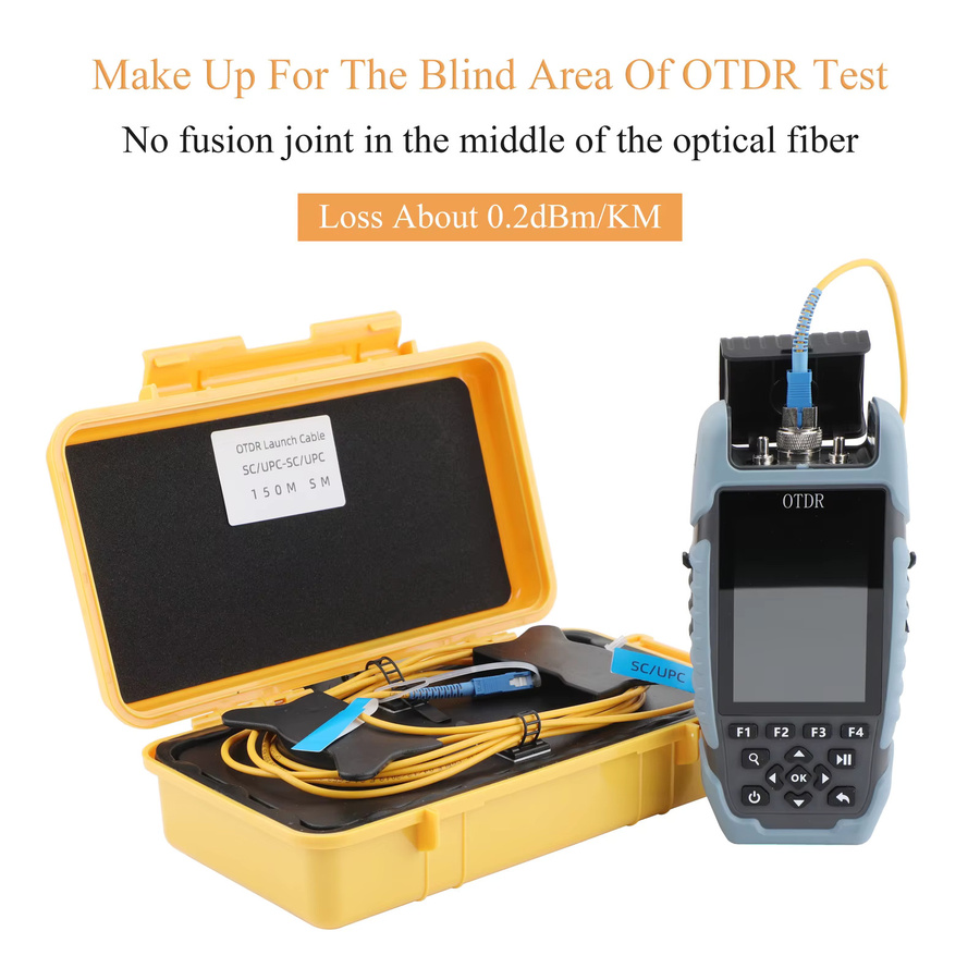 LYNNDM OTDR-Launchkabel-Testgerät zur Eliminierung von Tot- und Blindzonen für Singlemode Glasfaserkabel, APC/UPC, 1310/1550nm, Gelb - Bild 2