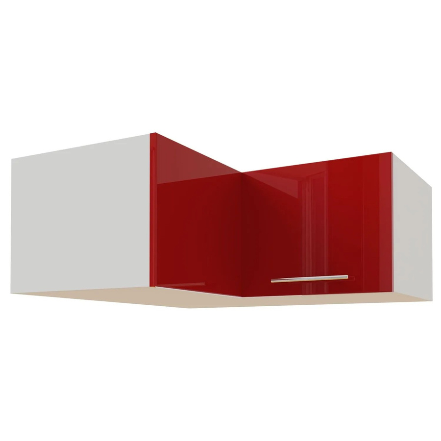 Feldmann-Wohnen Eckaufsatzschrank Brerra Küchenschrank in Weiß und Karminrot Hochglanz B/T/H: 90 x 36 x 90 cm - Bild 2