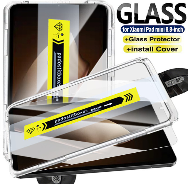 Xiaomi Displayschutz aus gehärtetem Glas für Xiaomi Pad Mini 8,8 Zoll 2025, transparent, inklusive Auto-Installations-Kit, 2er-Pack oder 1er-Pack - Bild 1