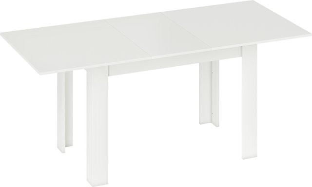 HOMCOM Esstisch ausziehbar in Weiß, rechteckiger Küchentisch für 6-8 Personen mit Butterfly-Auszug, B/T: 140 bis 180 x 80 cm - Bild 1