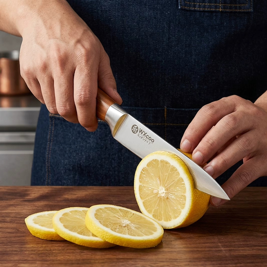 WXCOO Allzweckmesser aus Edelstahl mit ergonomischem Holzgriff als Obstmesser, Fleischmesser und Kochmesser - Bild 2