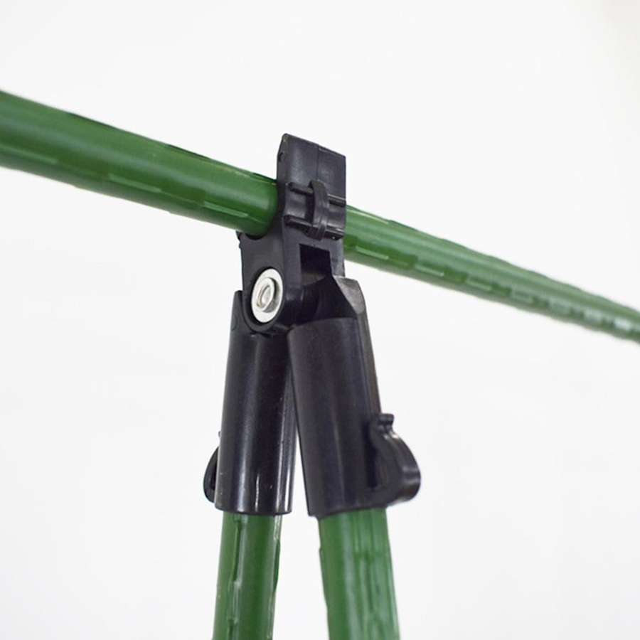 GreenYard 10er Set Klettergerüst Halterung Clips in Schwarz für Markisen, Gewächshausfolienrahmen und Sonnenschirmnetze zur Befestigung an 16mm Stahlrohren - Bild 3