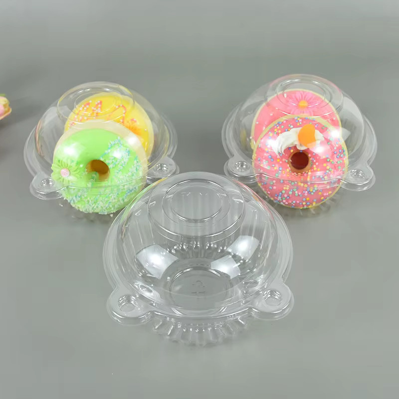 CYZIWEIN Cupcake Verpackungsboxen aus transparentem Kunststoff, 10 Stück Dessert Muffin Halter mit Kunststoffkuppel für Hochzeiten und Geburtstage - Bild 2