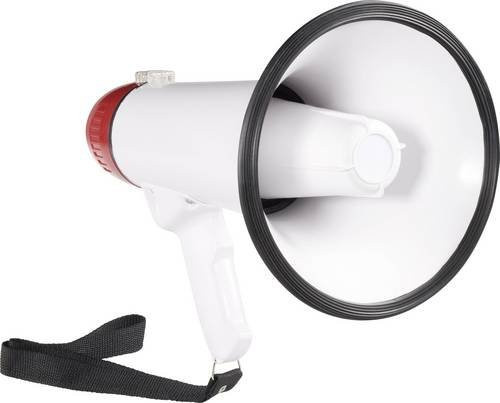SpeaKa Professional XB-11SR Megaphon mit Aufnahmefunktion und Haltegurt in Weiß - Bild 1