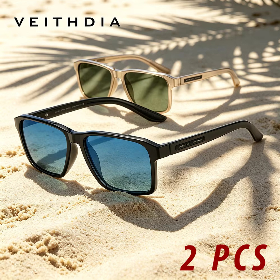 VEITHDIA D79T19 Sonnenbrille, Vollrand, Kunststoff, schwarz, polarisiert, verspiegelt, photochrom - Bild 1