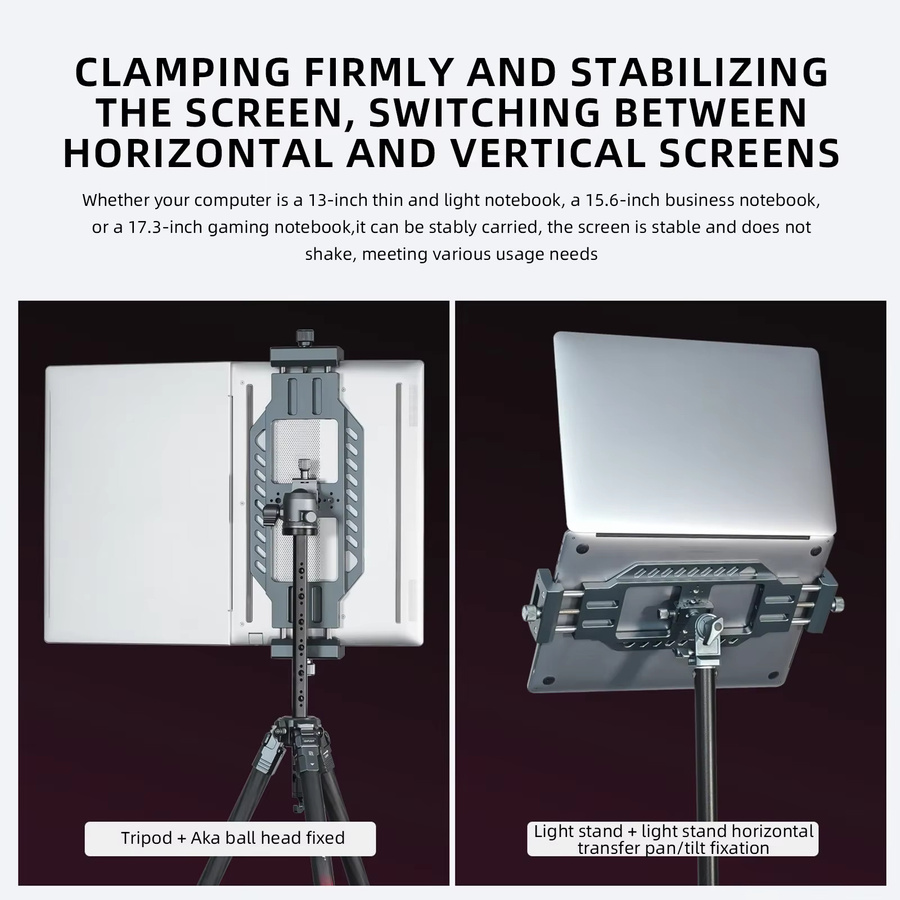 LEAPLIGHT Laptop-Ständer aus Aluminiumlegierung mit Arca-Swiss-Platte und 1/4-Zoll-Schraube für Stativ, horizontal und vertikal nutzbar - Bild 3