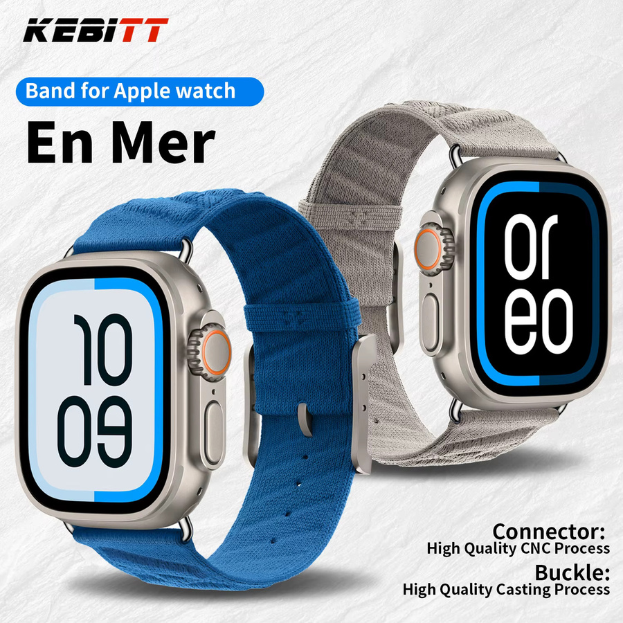 Kebitt Uhrenarmband, Blau Nuit, Single Tour, für Apple Watch 42 mm bis 49 mm - Bild 2