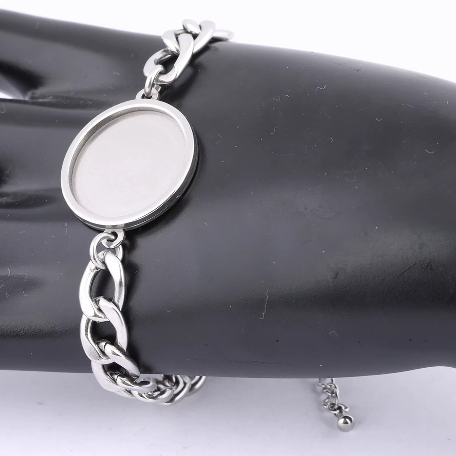 reidgaller Armband-Basisrohlinge Edelstahl, Silber, Unisex - Bild 2