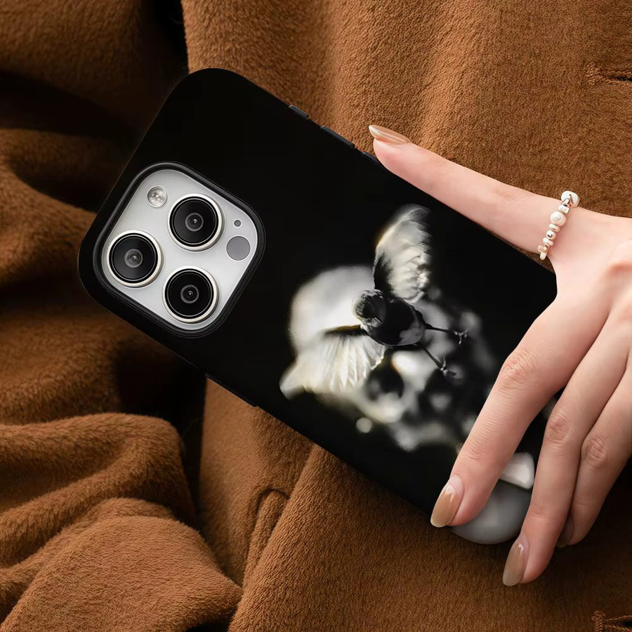 Band W-Wunderhorse Handyhülle für iPhone 17 16 15 14 13 12 Pro Max Plus in Schwarz oder Weiß mit glänzender HD-Doppelschicht-Flüssighartschale - Bild 5