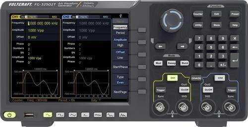 VOLTCRAFT FG-32502T Funktionsgenerator netzbetrieben, 2-Kanal Arbiträr, 1 µHz - 250MHz, Schwarz - Bild 1