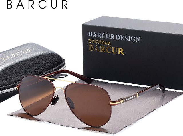 BARCUR Sonnenbrille, oval, Vollrand, Metall - Bild 1