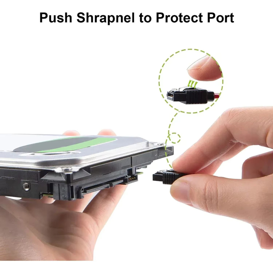 Congdi SATA 3.0 III Datenkabel für SSD und HDD, 6 Gbit/s, gerade und rechtwinklig, Schwarz - Bild 4