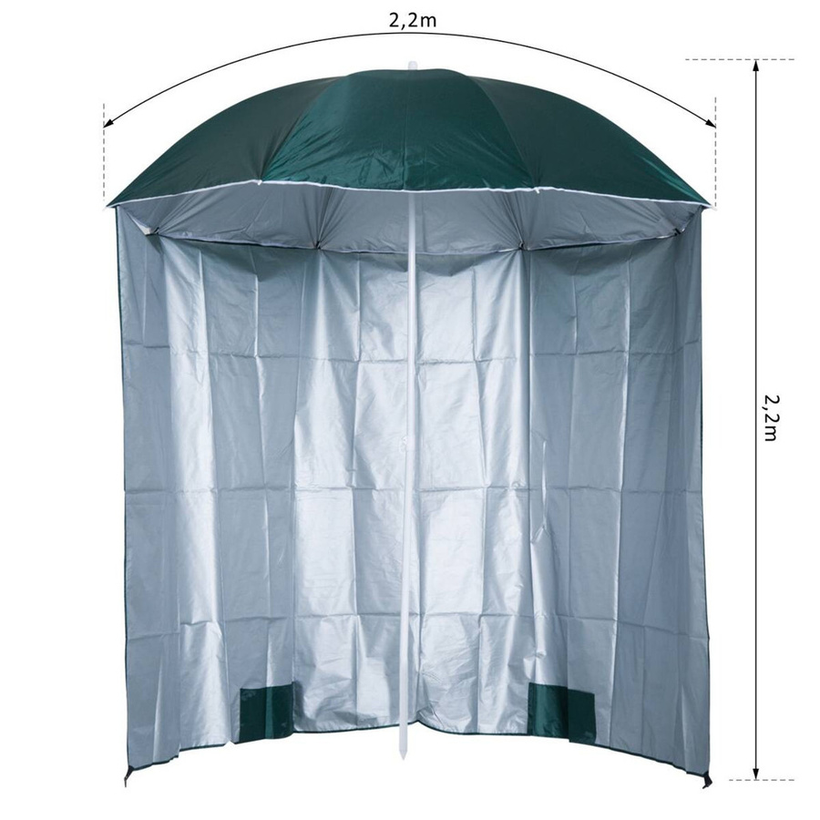 Outsunny Sonnenschirm in Grün aus Metall und Polyester, B/T: 200 x 200 cm - Bild 2