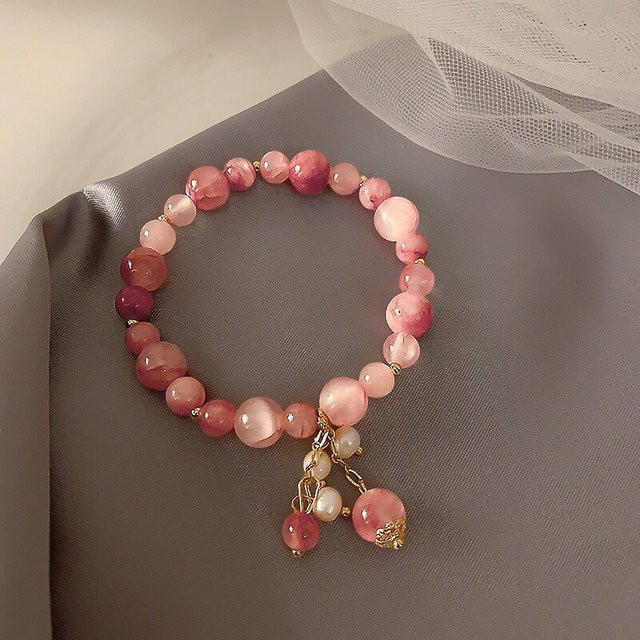 Armband Rosa Kristall, Naturstein, Damen - Bild 1