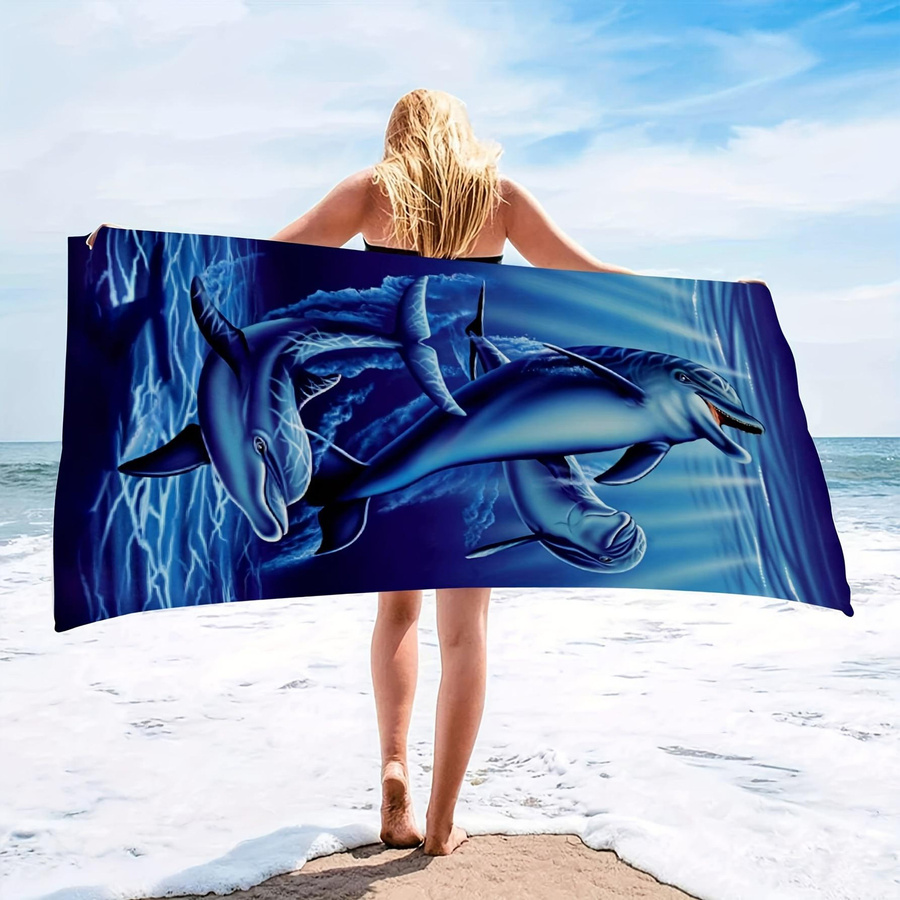 Ka Chen Muxi Strandtuch Delfin in Weiß, B: 102 cm, H: 193 cm - Bild 2
