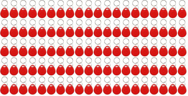 100 Stück Neoglint RFID Fob 125KHz Wasserdichte Proximity ID Token Tags in Rot - Bild 1