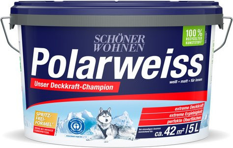 Schöner Wohnen Innenfarbe Polarweiss, Weiß, Matt, 5 Liter - Bild 1