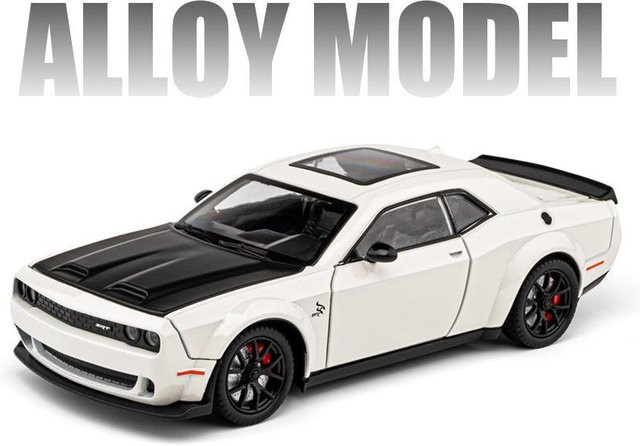 Linyi toy car Dodge Challenger Srt Hellcat, Rennwagenmodell, 1:24, Metall, mit Licht und Sound, ab 14 Jahren - Bild 1
