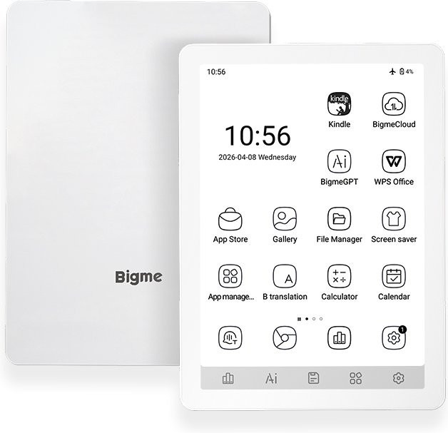 Bigme B6 E-Ink E-Book-Reader mit 6 Zoll Display, Android 14, Augenfreundliche Frontbeleuchtung, Farbe: Weiß - Bild 1
