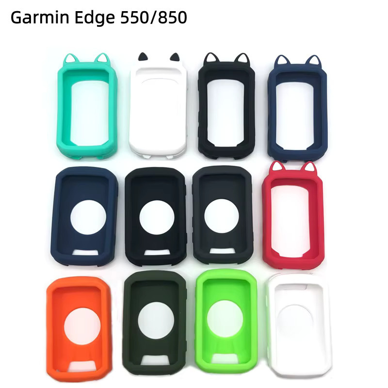 Garmin Edge 550 und Edge 850 Zubehör-Set in Schwarz mit Silikonhülle, Displayschutzfolie aus gehärtetem Glas und Trageband - Bild 3