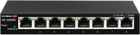 Edimax Pro GS-5008E Smart Netzwerk Switch mit 8 Ports, 1 GBit/s, Schwarz, wandmontierbar - Bild 1