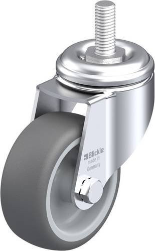 Blickle LKRA-PATH 80G-GS12 Lenkrolle in Grau mit 80 mm Rad-Durchmesser und 120 kg Tragfähigkeit - Bild 1
