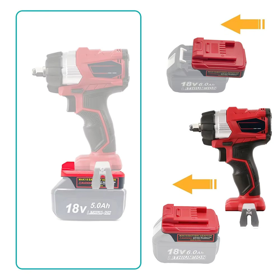 Akku-Adapter Konverter für Makita 18 V auf Einhell 18 V Li-Ionen-Akku in Rot - Bild 3