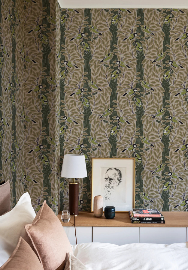 Isidore Leroy Tapete Le Chant des Oiseaux in Naturel mit botanischem und floralem Motiv in Beige und Multicolour - Bild 1
