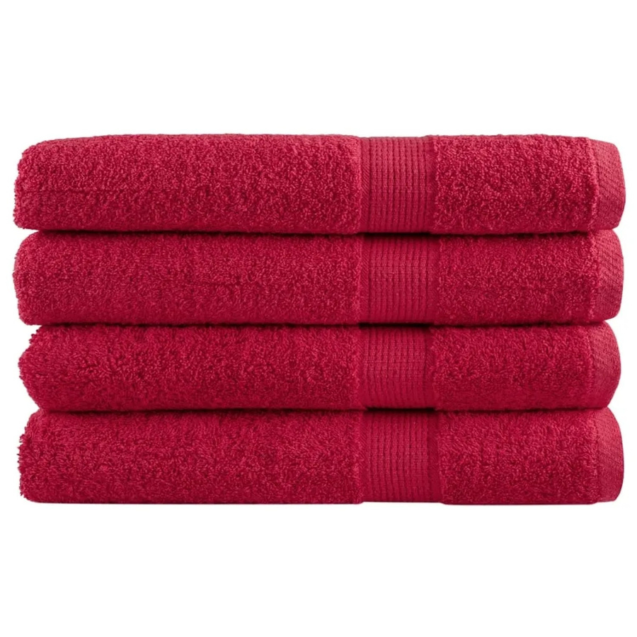 vidaXL Premium-Saunatücher 4er-Set aus 100% Baumwolle in Rot, B x L: 80 x 200 cm, 600 g/m2 - Bild 2