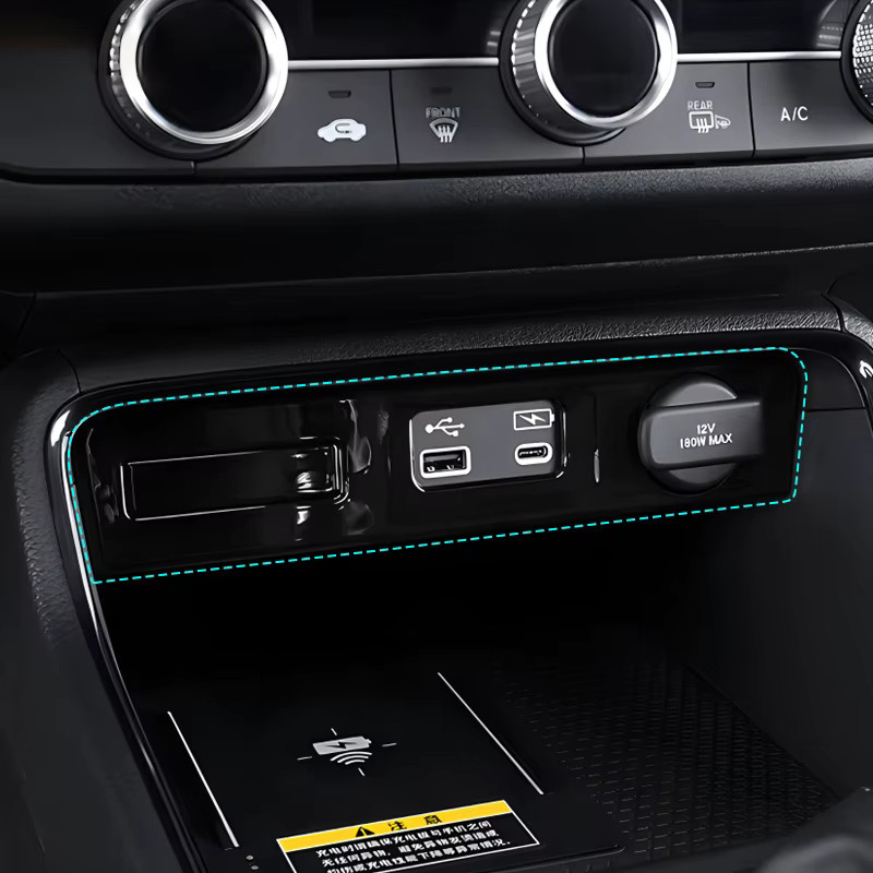 YaLumei Carbon Trim Abdeckung für die Auto Mittelkonsole und Zigarettenanzünder-Panel für Honda CR-V 6. Generation 2023 2024 2025 Hybrid, Schwarz - Bild 4