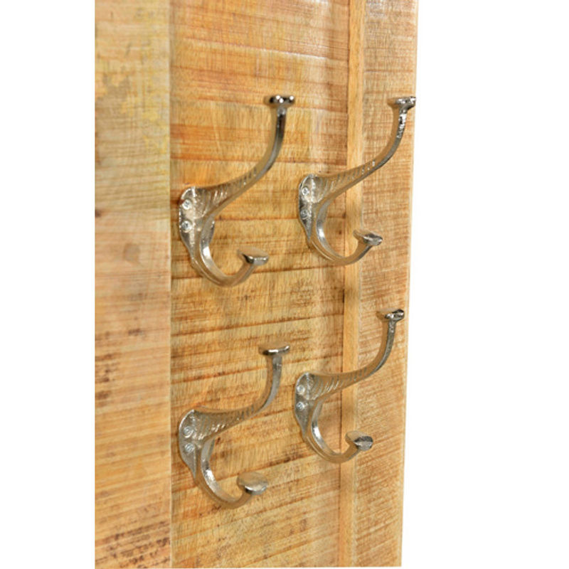 SIT Garderobenpaneel FRIGO aus Mangoholz mit 4 Haken, braun, B/T/H: 110 x 35 x 7 cm - Bild 3