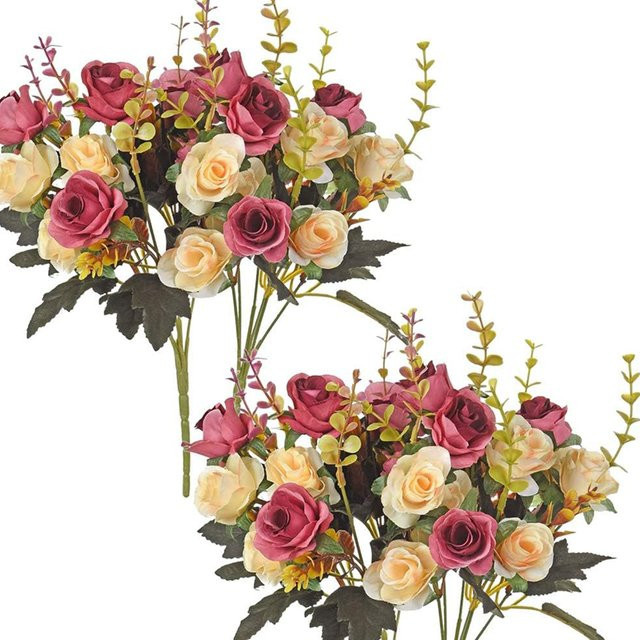 Künstliche Seidenrose in Multicolour für Hochzeitsbrautsträuße, Heimdekoration und Garten- sowie Party-Dekoration - Bild 1
