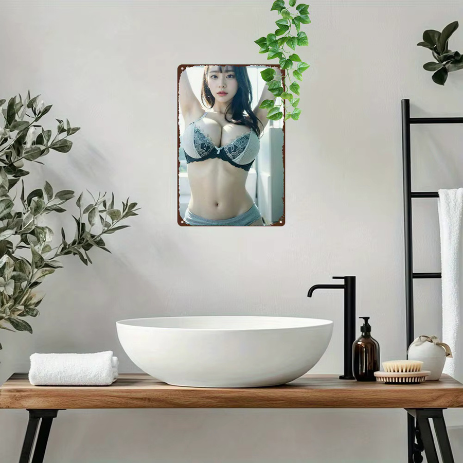 CIFBUY Anime Girl Retro-Metallschild als Vintage Aluminium-Wandkunst-Dekoration, Mehrfarbig, B: 20,3 cm, H: 30,5 cm - Bild 3
