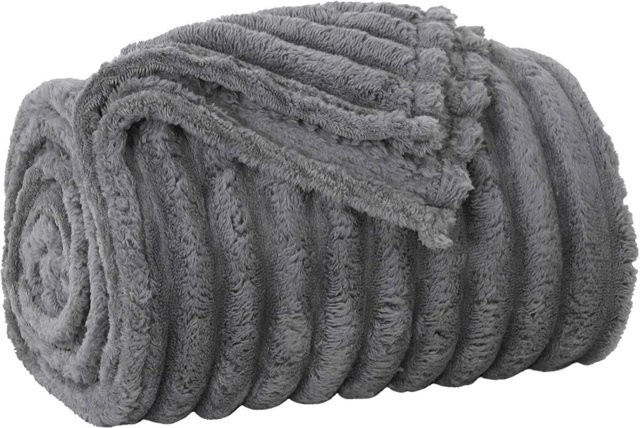 vidaXL Überwurfdecke aus Fleece in Dunkelgrau, B/B: 200 x 150 cm - Bild 1