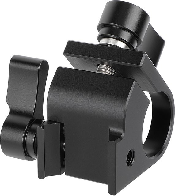 HDRig Universal 19mm Einzelstangenklemme mit NATO-Klemme für Kamerakäfig, Schwarz - Bild 1