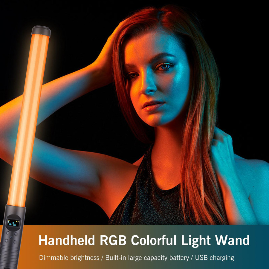 Andoer Handheld RGB LED Lichtstab 20W Buntes Fotolicht Schwarz mit Farbtemperatur 3000K-6500K - Bild 5