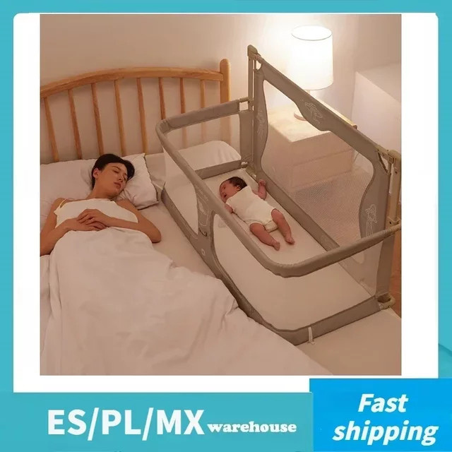 Faltbares Babybett von YBYMBI in Grün mit Sicherheitsgeländer und doppeltem Verwendungszweck für das Kinderzimmer - Bild 1