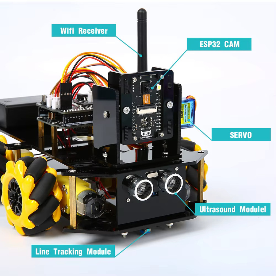 KUONGSHUN ESP32 Cam 328P Roboter Kit mit Kamera und Wi-Fi/Bluetooth für Arduino Open Source Development Board Robotics Starter Kit - Bild 2