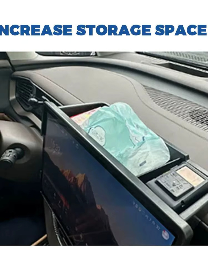 JYMAOYI Multifunktionale Auto-Aufbewahrungsbox mit Doppel-Telefonhalterung für Hyundai Ioniq 5 (2022-2025), Schwarz - Bild 5