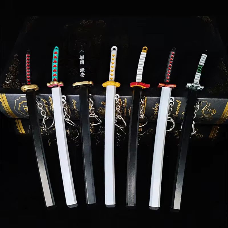 MINISO Dämonentöter Katana Metallschwert im Anime Kimetsu no Yaiba Stil, Länge: 17 cm - Bild 2