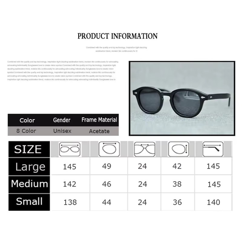 YPAY Sonnenbrille, Vollrand, Rund, Acetat, Braun, Unisex - Bild 2