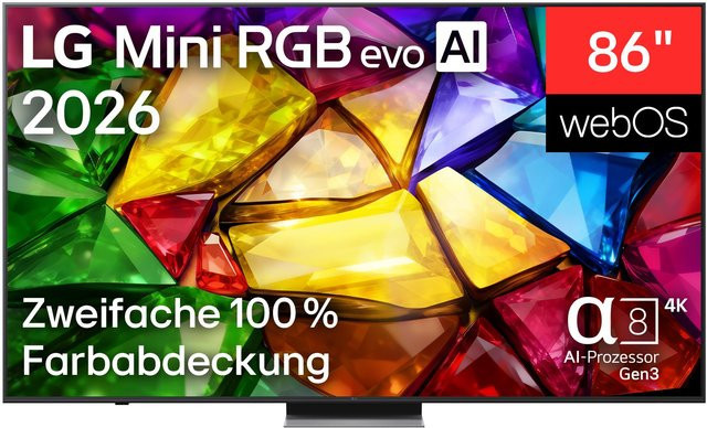 LG Mini RGB evo AI TV 86MRGB87B9B 4K UHD Mini LED Schwarz 217 cm (86") - Bild 1