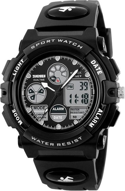 SKMEI Armbanduhr, Digitaluhr, Quarz, Kunststoff, Schwarz, Kinder - Bild 1