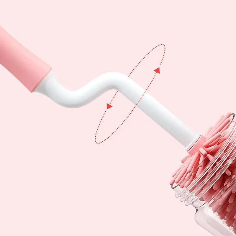 3-in-1 Silikon-Säuglings-Reinigungsset für Schnuller, Becher, Flaschen und Strohhalme in Pink und Multicolour - Bild 3
