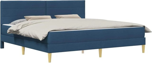 vidaXL Bettrahmen Blau mit Polsterung B/T/H: 200 x 200 x 206 cm - Bild 1