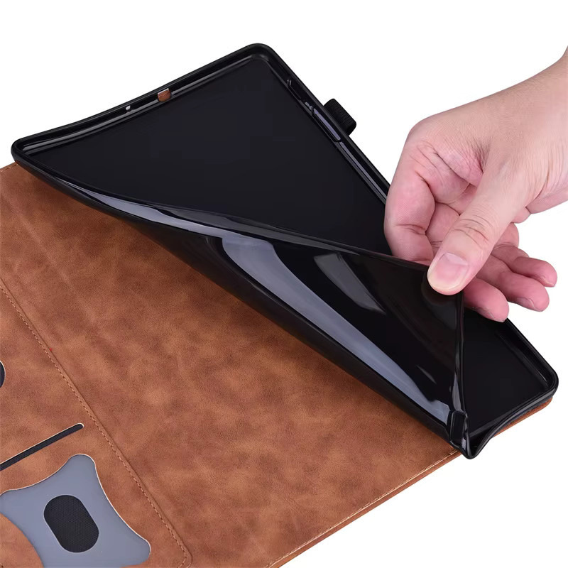 Luxus Wallet Tablet Hülle für OnePlus Pad 4 13,2 Zoll in Blau und Braun - Bild 4