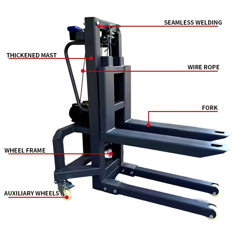 LZHZXY Elektrischer Gabelstapler mit Beleuchtung und Audio, tragbarer kleiner Lader, Breite: 1,2 m oder 1,6 m - Bild 3