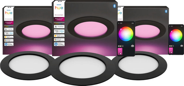 Philips Hue Einbaustrahler Slim 3er-Pack LED White & Color Schwarz - Bild 1