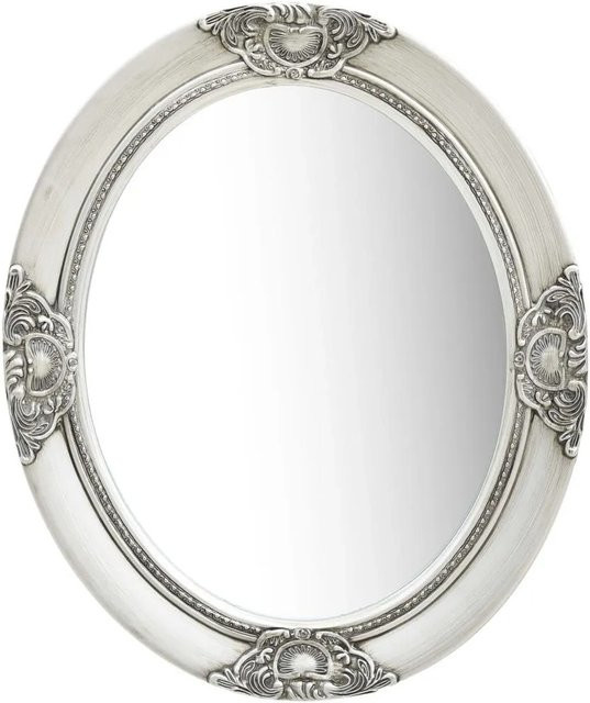 vidaXL Wandspiegel im Barock-Stil in Silber, Oval, B: 50 cm, H: 60 cm - Bild 1