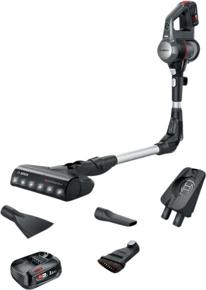Bosch Unlimited 7 BBS712A Akku-Stabstaubsauger beutellos in Schwarz und Silber mit LED-Scheinwerfer und Ersatzakku - Bild 1
